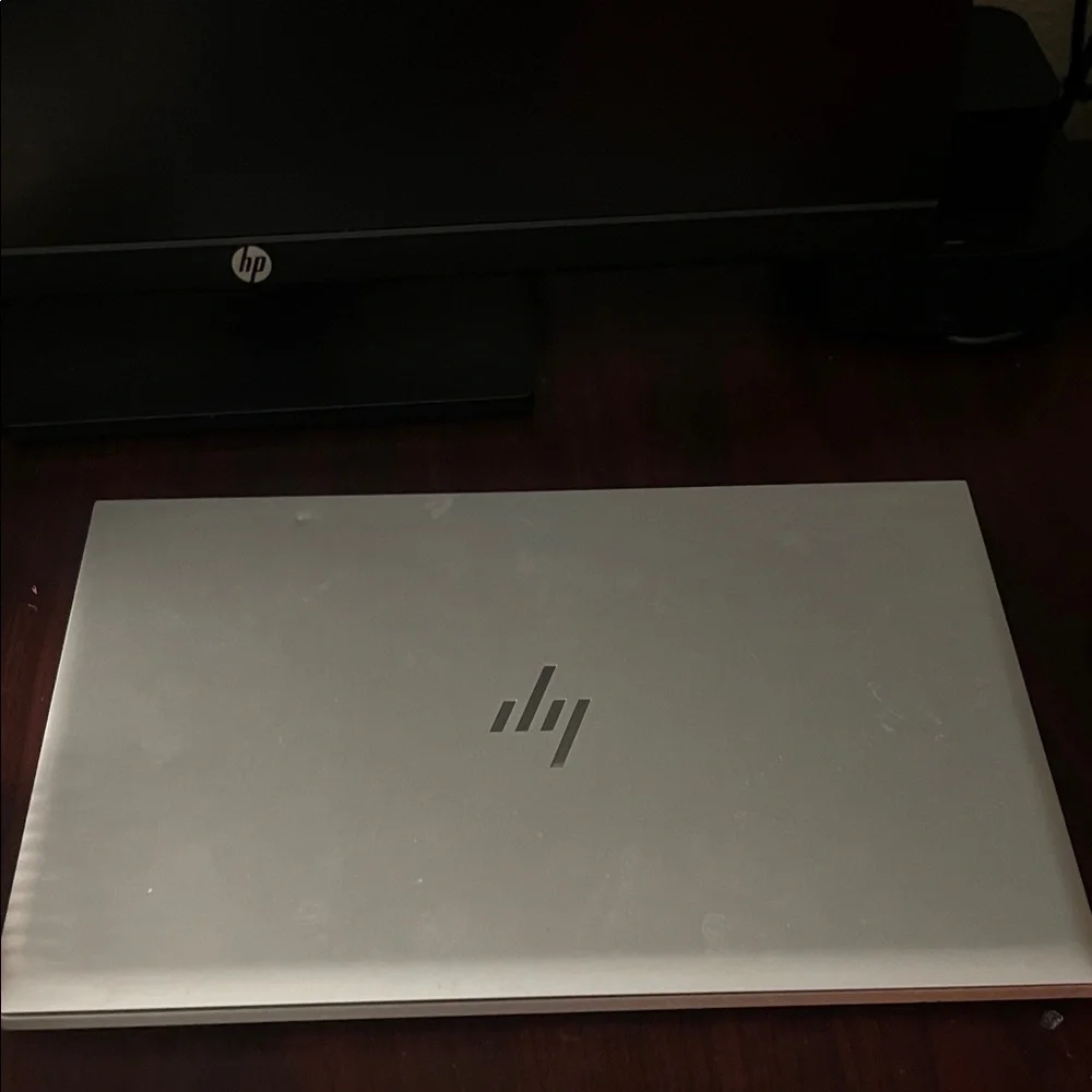 HP Gray Laptop with Black Keyboard